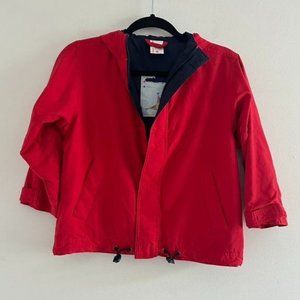 Hanna Andersson Unisex Red Rain Jacket Windbreaker sz 120 6-7
